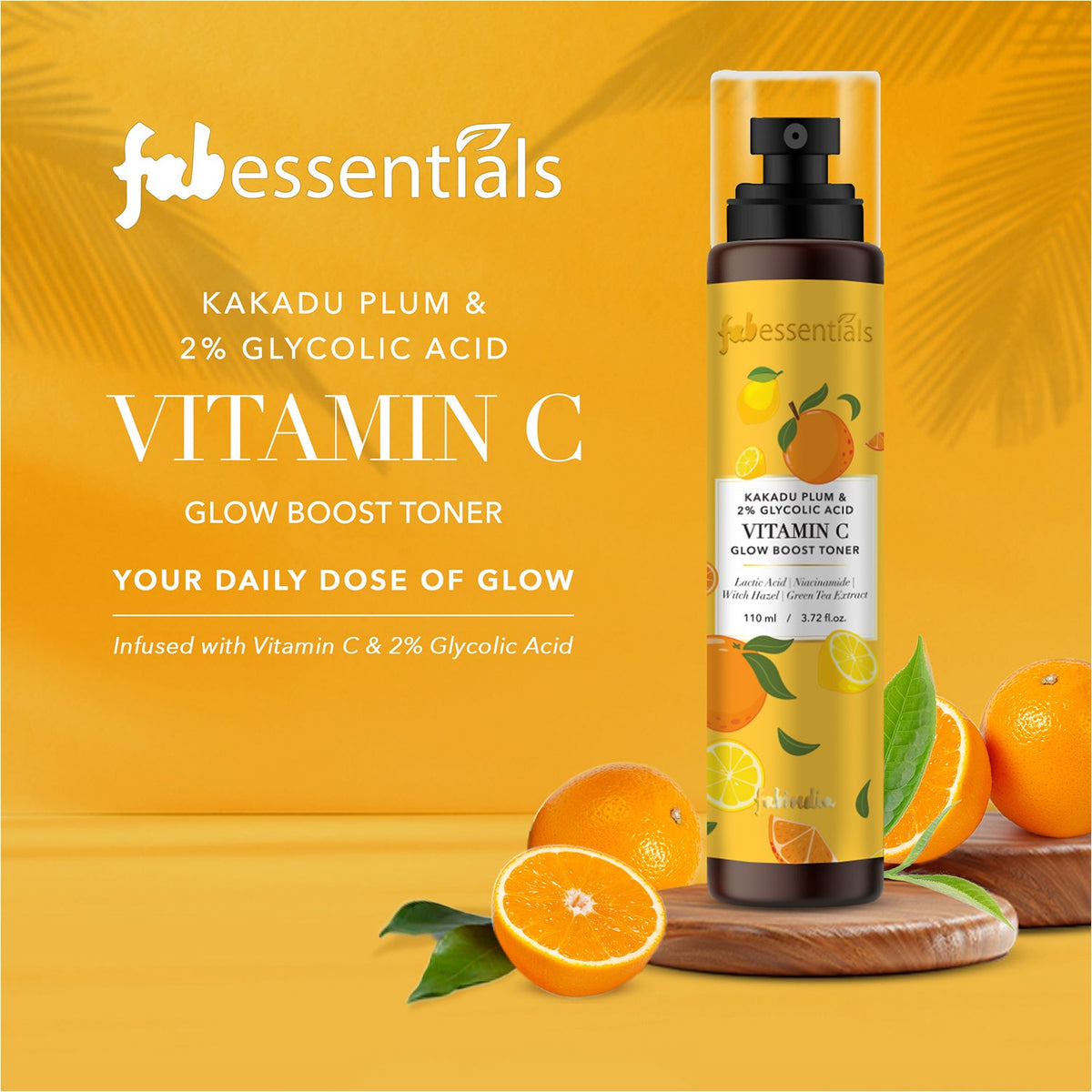 fabessentials Kakadu Plum & 2% Glycolic Acid Vitamin C Glow Boost Face Toner 110ml