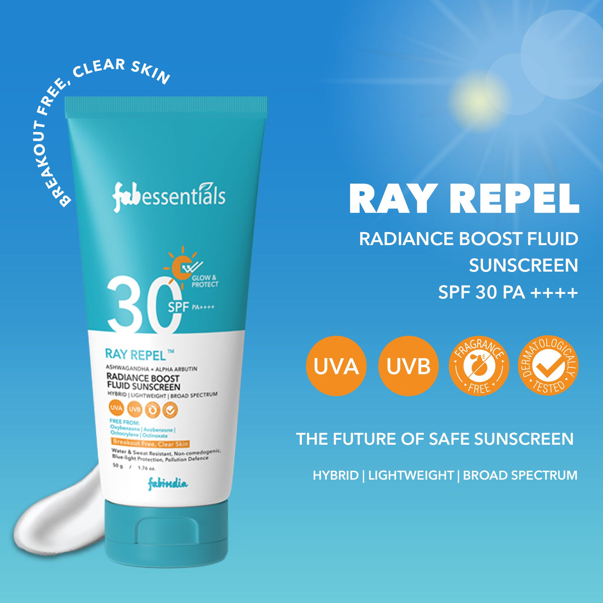 fabessentials Ray Repel Radiance Boost Sunscreen SPF 30 PA++++ 50g