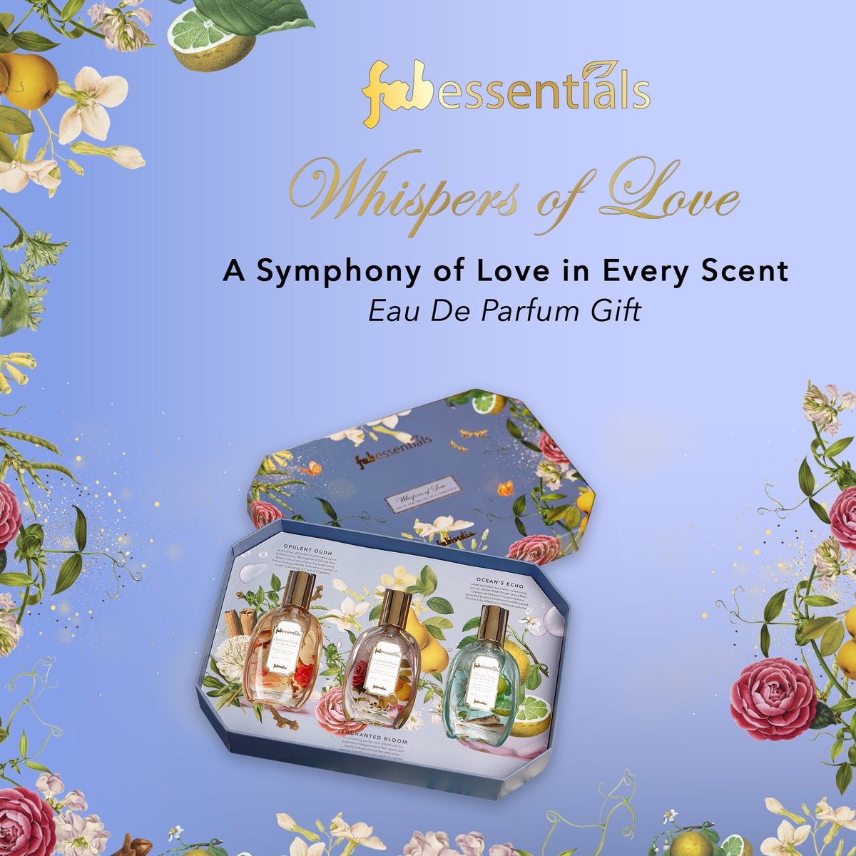 fabessentials Luxury Perfume Gift Set | Eau De Parfum for Men & Women | Long-Lasting Fragrances 3 x 30ml