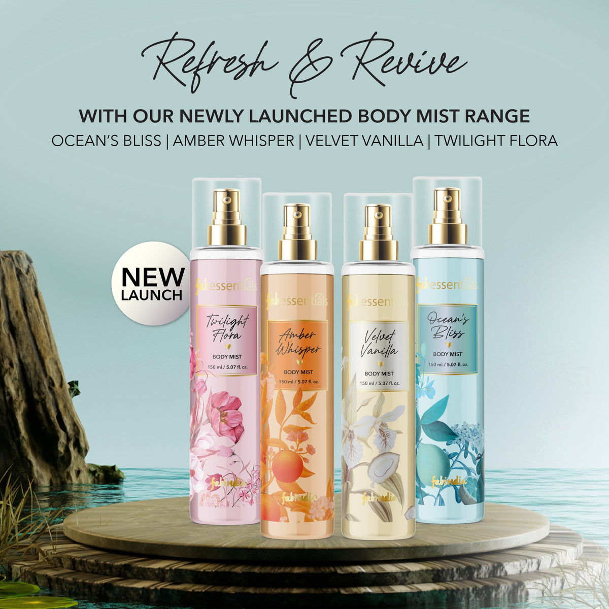 fabessentials Ocean's Bliss Body Mist 150ml | Luxury Fine Fragrance Mist for Women & Men