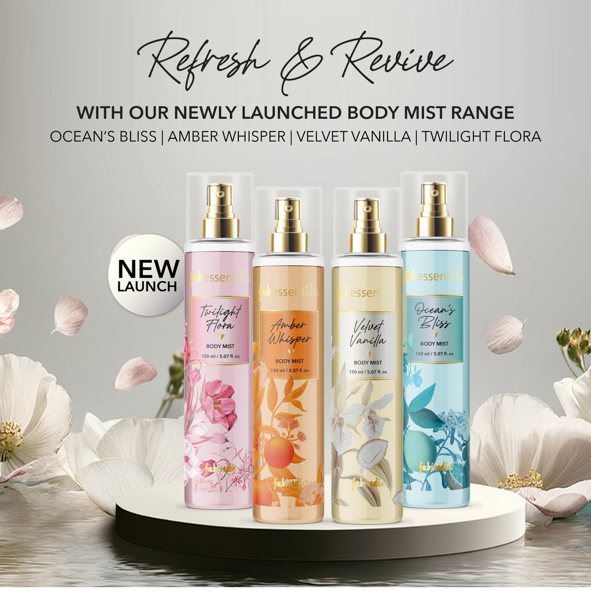 fabessentials Velvet Vanilla Body Mist 150ml | Luxury Fine Fragrance Mist for Women & Men