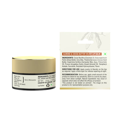 fabessentials Almond & Cocoa Lip Butter 3.5g | Lip Balm for Chapped Lips