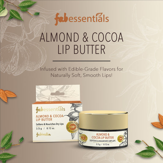 fabessentials Almond & Cocoa Lip Butter 3.5g | Lip Balm for Chapped Lips