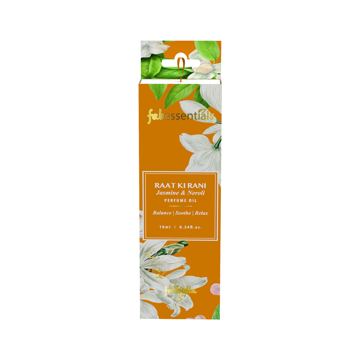fabessentials Raat Ki Rani Jasmine & Neroli Perfume Oil 10ml | Roller ball Perfume Oil for Men & Women