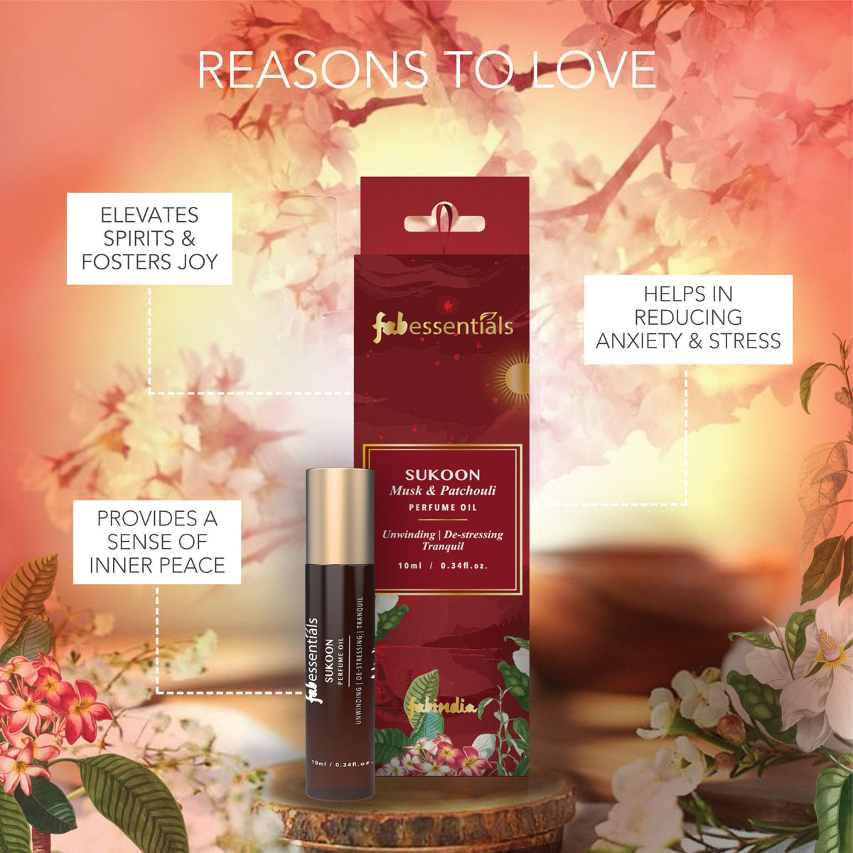 fabessentials Perfume Oil 10ml (Sukoon) | Roller ball Perfume Oil for Men & Women