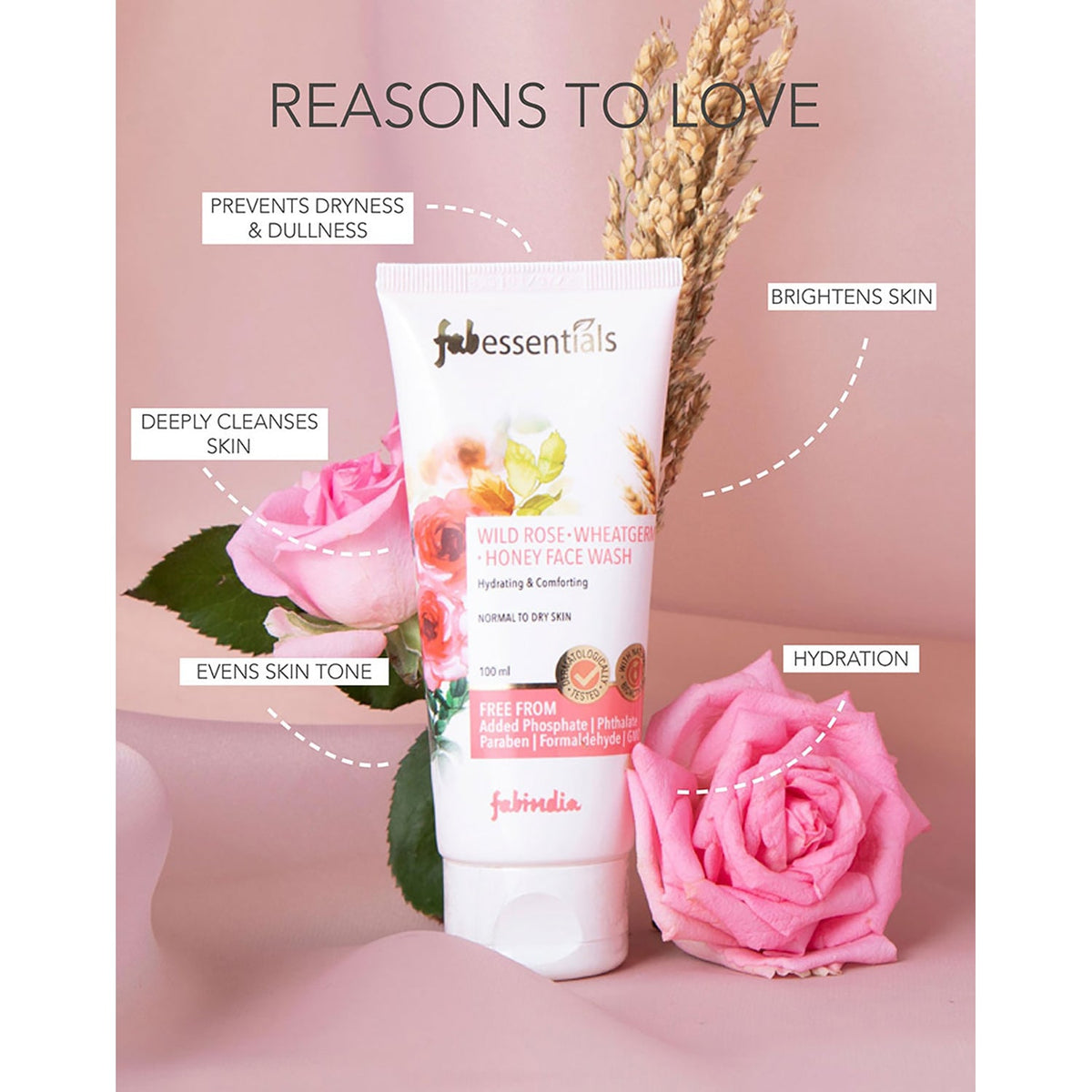 Wild Rose Wheatgerm Honey Face Wash - 100 ml