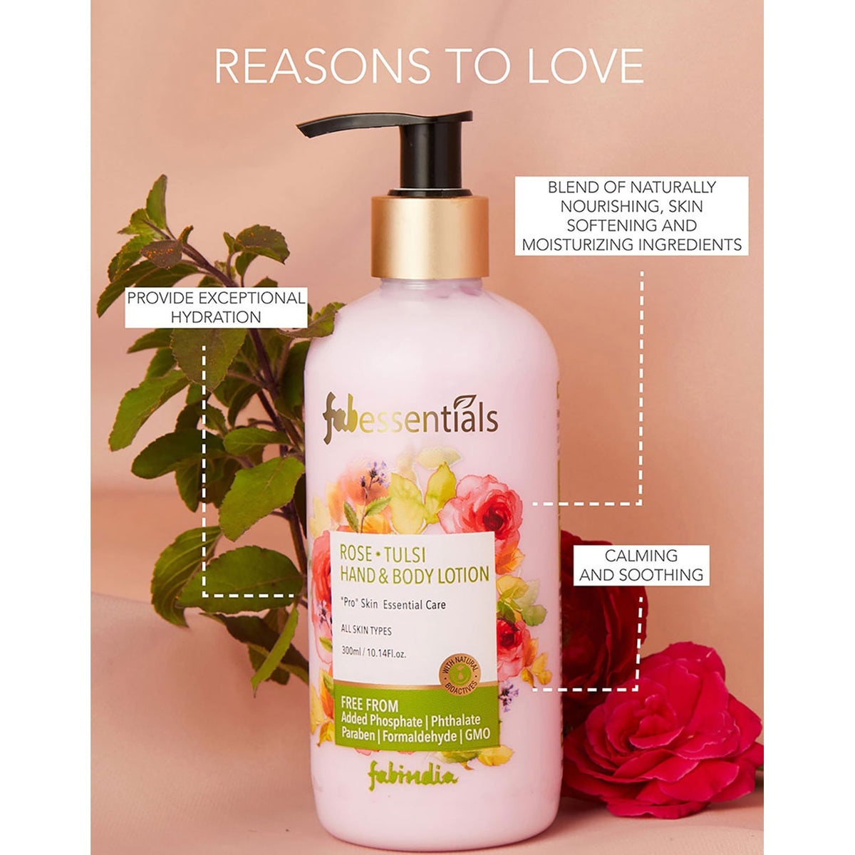 Rose Tulsi Hand & Body Lotion - 300 ml